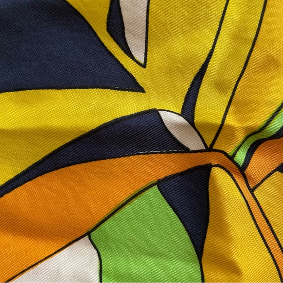 Vtg 1960s Pierre Cardin Colorful Floral Silk Scarf - Picture 16 of 16